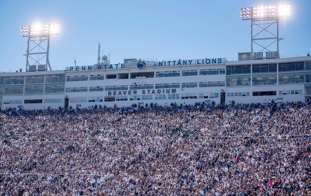 A view of the press box and the west side of Beaver Stadium as Penn State fans cheer on the Nittany Lions during the game against Central Michigan on Sept. 24, 2022.