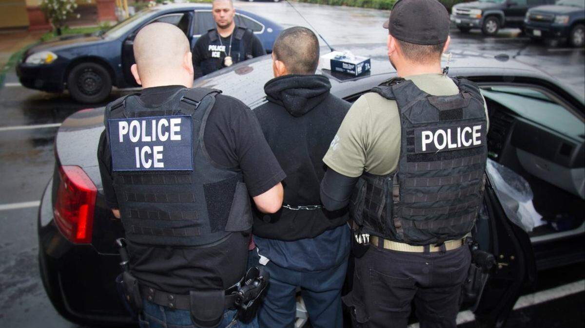 On Feb. 7, 2017, foreign nationals are arrested by U.S. Immigration and Customs Enforcement in Los Angeles.