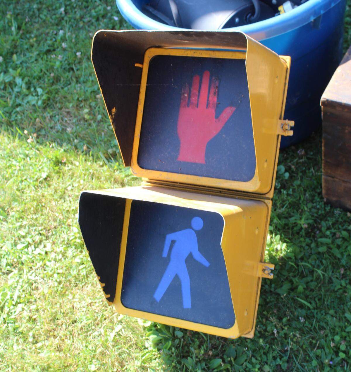 A crosswalk signal found Friday at the 100 Mile Yard Sale that takes place in parts of Cameron, Centre, Clearfield and Elk counties.