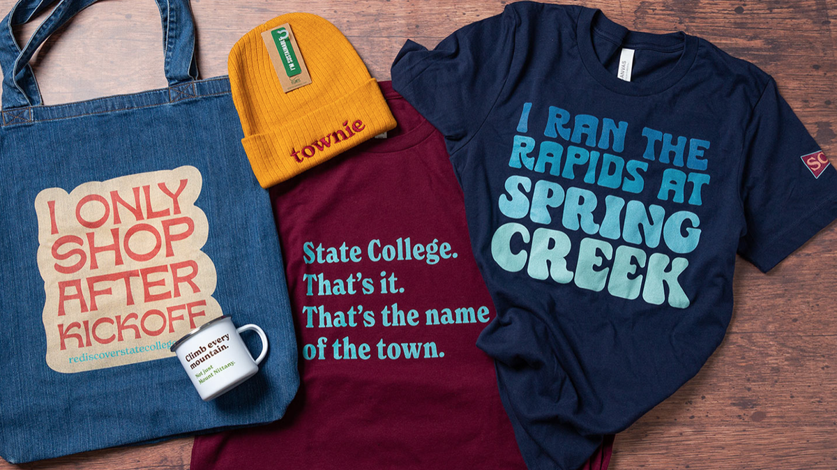 A sample of some of the apparel launched by the Rediscover State College marketing campaign this week.
