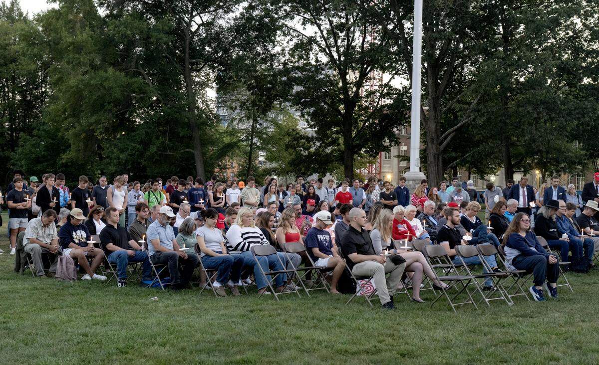 The Penn State College Republicans and the Penn State chapter of Turning Point USA held a candlelight vigil in memory of Charlie Kirk on Thursday, Sept. 11, 2025 on the Old Main lawn. 