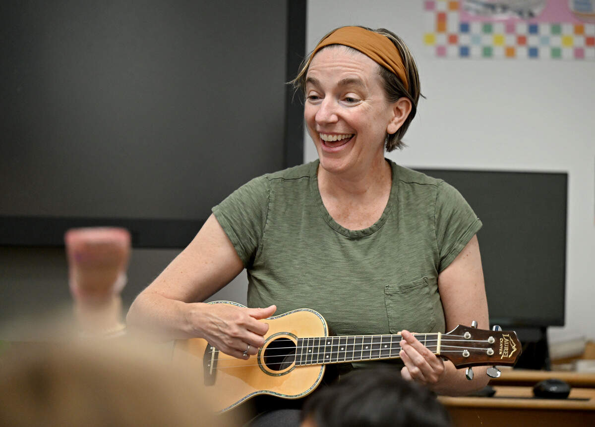Margot Bevington of Ms. Margot’s Music leads a class at the Goddard School on Tuesday, June 23, 2026.