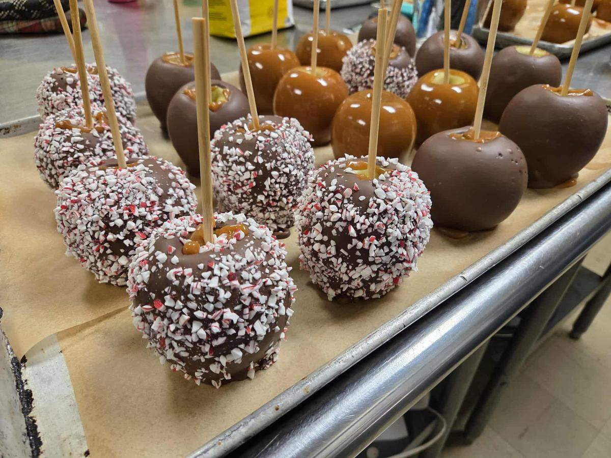 Chocolate covered caramel apples from Comfort Cravings. 