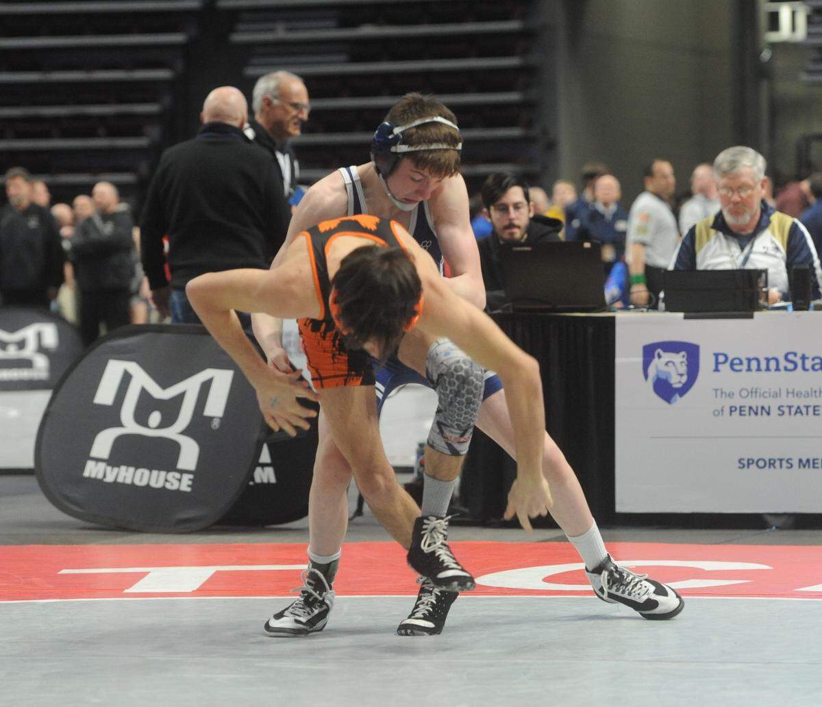 Penns Valley’s Jack Darlington is one of four county wrestlers that got to double digit wins on the season this week.