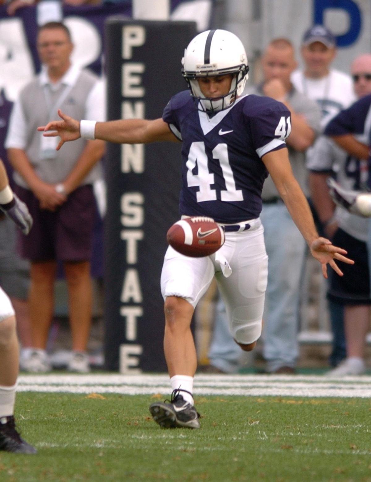 Punter Jeremy Boone punts during the OSU game.  Penn Statebeat Oregon State  45-14 September 6, 2008.  CDT/Nabil K. Mark