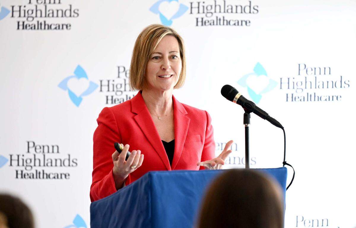 Sheridan Miyamoto, Sexual Assault Forensic Examination Telehealth (SAFE-T) System director and principal investigator talks about the partnership with Penn Highlands State College on Tuesday, May 27, 2025.