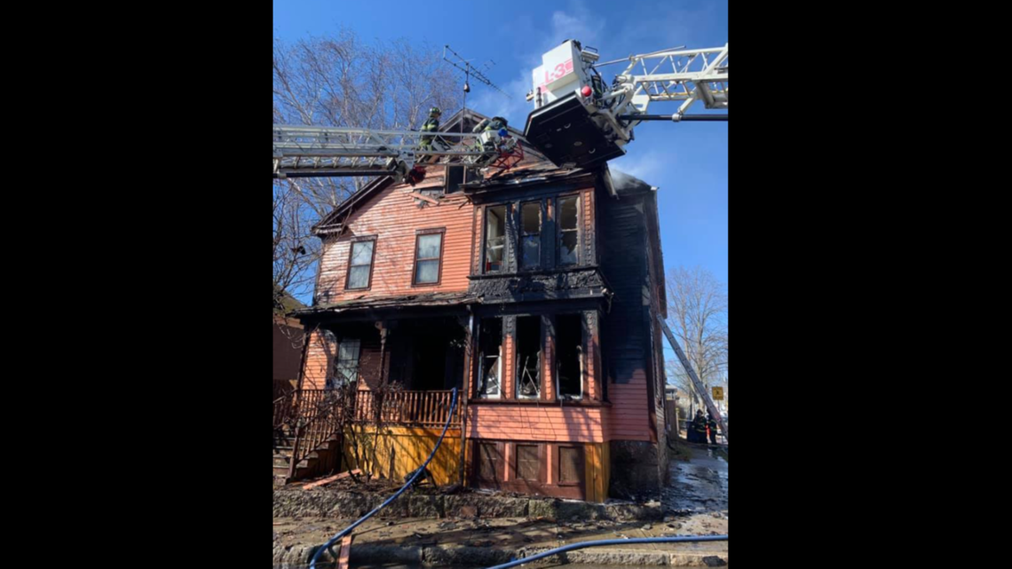 A rescue operation at a house fire in New Bedford, Massachusetts, took an odd turn Sunday when firefighters found 61 cats along with three people trapped inside.
