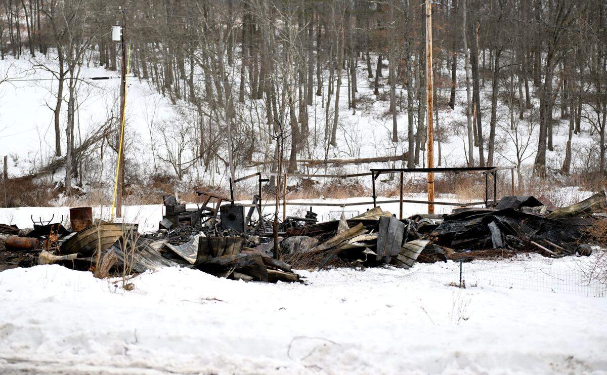 A barn fire on Circle Road in Boggs Township then spread to the house on Tuesday, Feb. 10, 2026. 