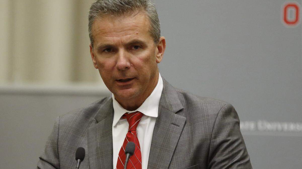 Ohio State University football coach Urban Meyer makes a statement during a press conference in Columbus, Ohio, Wednesday, Aug. 22, 2018, to announce the results of an investigation of Meyer for the way he handled domestic-abuse allegations against a former assistant.