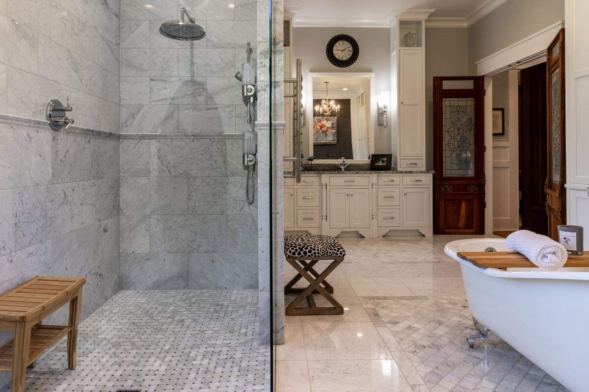 A view inside the primary bathroom of 124 Rock Hill Road in Harris Township. Photo courtesy of Kissinger, Bigatel & Brower Realtors.
