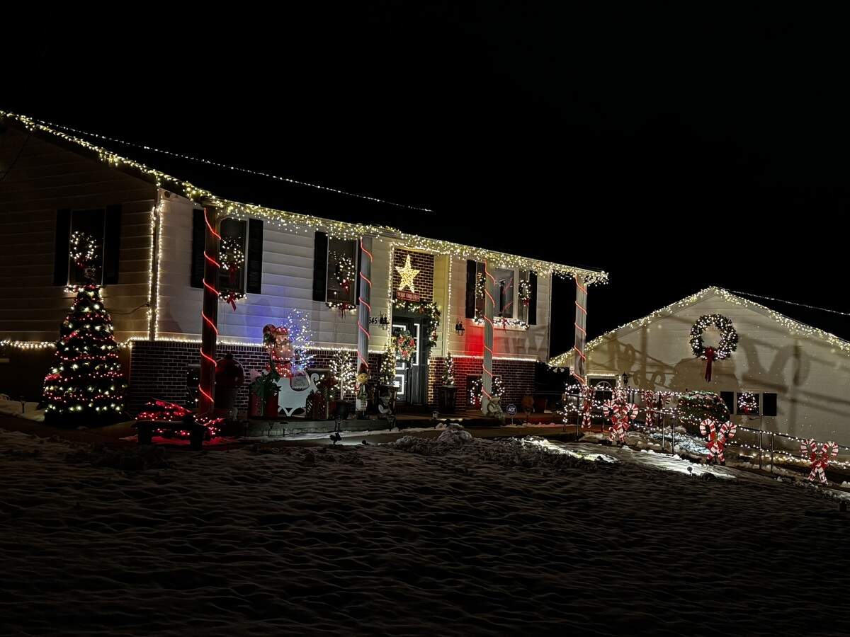 545 Flat Rock Road, Port Matilda is lit up on Dec. 3, 2025