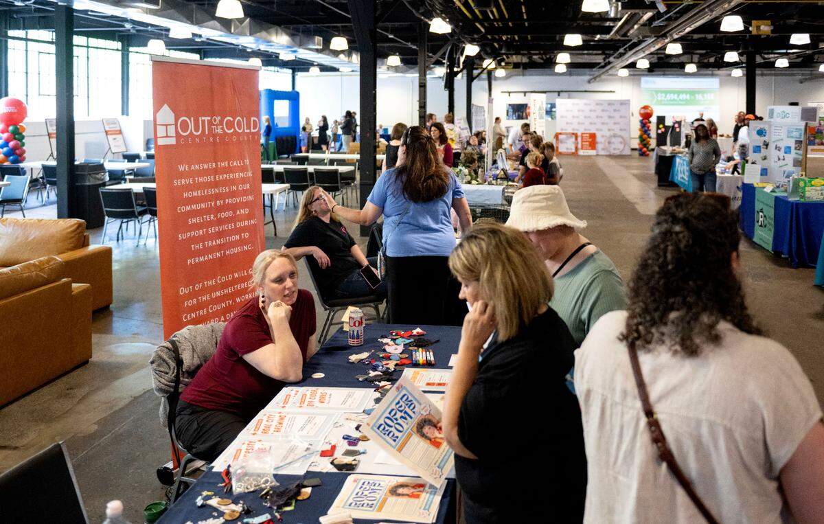 People visit the nonprofits involved in Centre Gives during Centre Gives Fest on Thursday, May 15, 2025 at Brass 16823.
