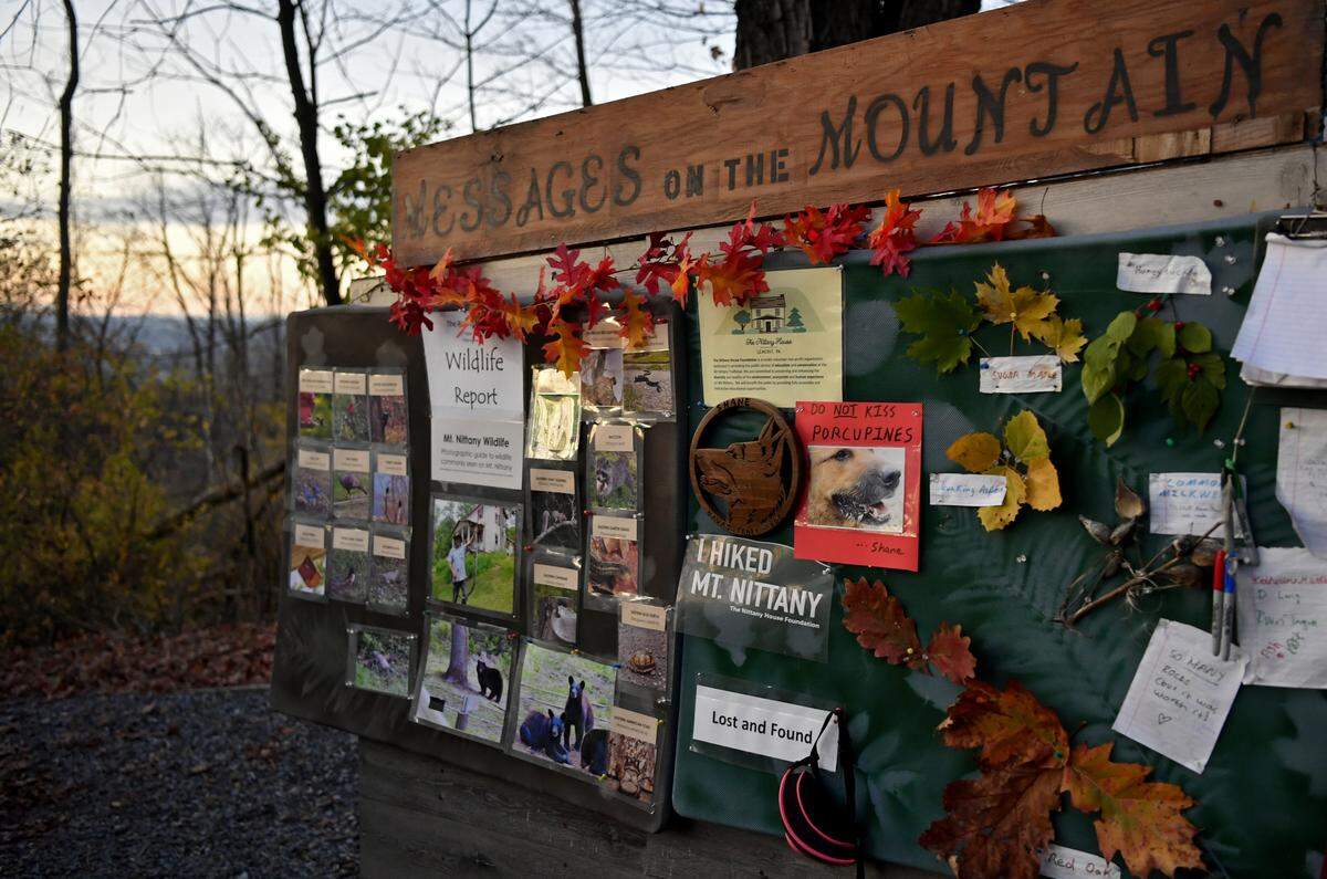A message board for hikers to share and educate those who visit the Mount Nittany.