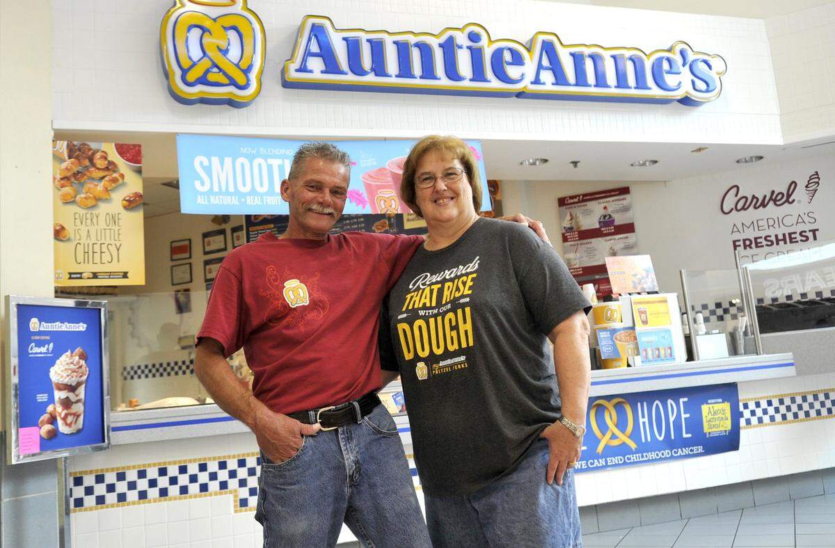 Auntie Anne’s in the Nittany Mall, owned by Randy and Cathy Williamson, will close Sunday.