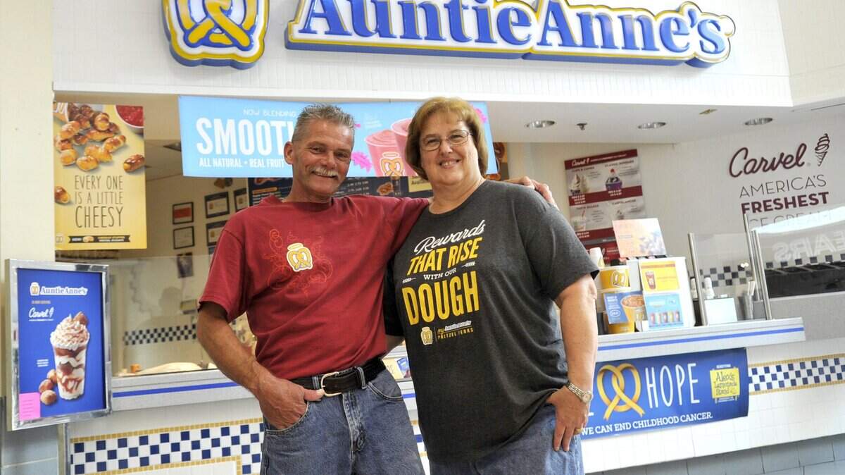 Auntie Anne's in the Nittany Mall, owned by Randy and Cathy Williamson, will close Sunday.