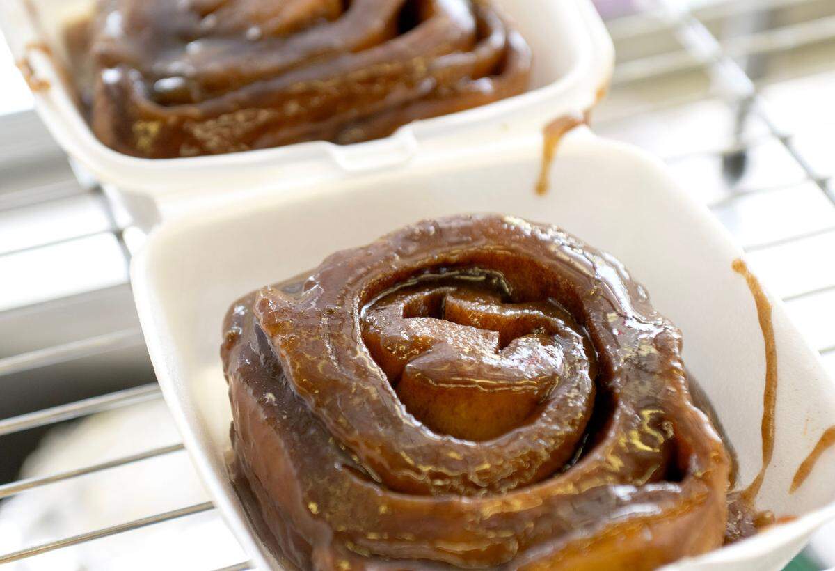 A regular sticky bun from Mr. Sticky’s stand at the Centre County Grange Fair on Friday, Aug. 16, 2024.