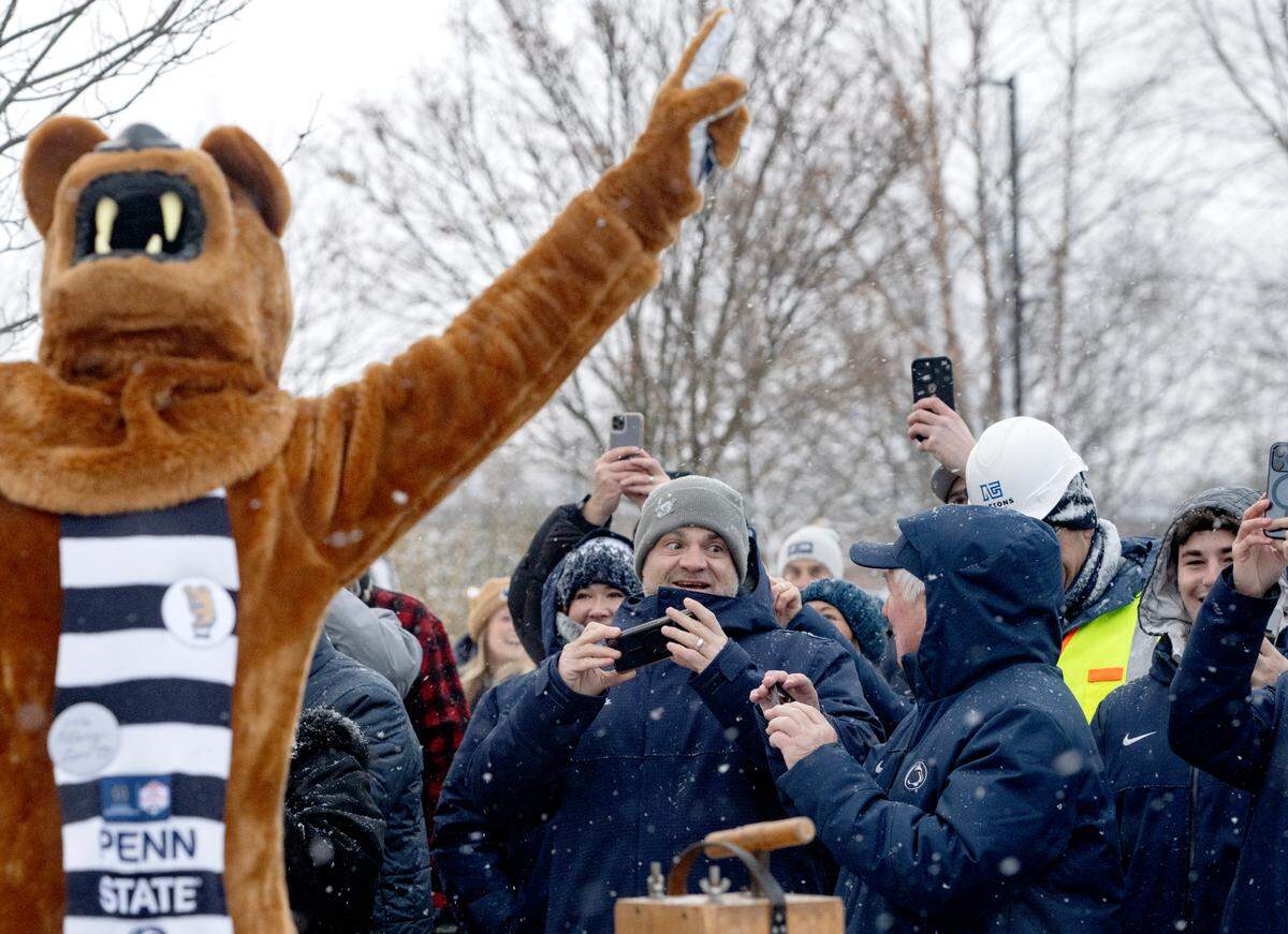 Penn State athletic director Pat Kraft reacts after the press box at Beaver Stadium game down on Saturday, Jan. 4, 2025.