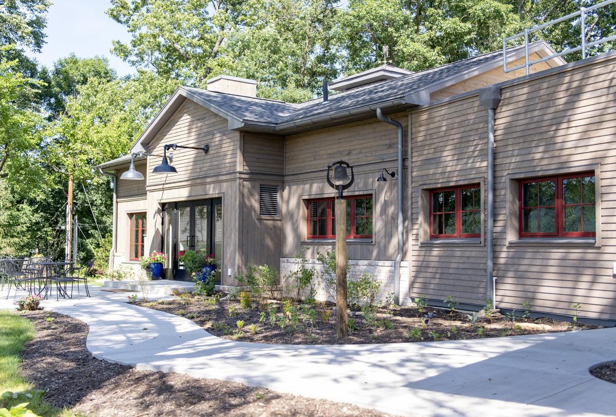 The back patio of the new RE Farm Cafe.