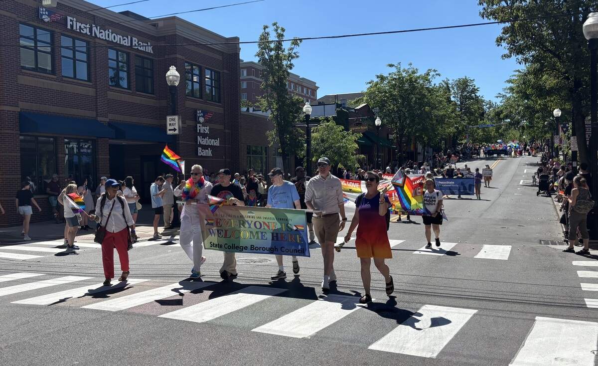 State College Borough Council members march in the State College Pride parade on Saturday, June 13, 2026.