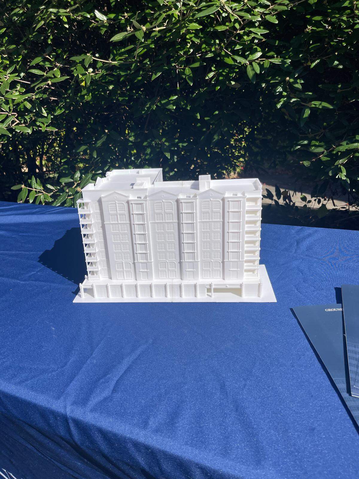 A model of the the Nittany Residence Club planned for 321 West Beaver Ave., State College.
