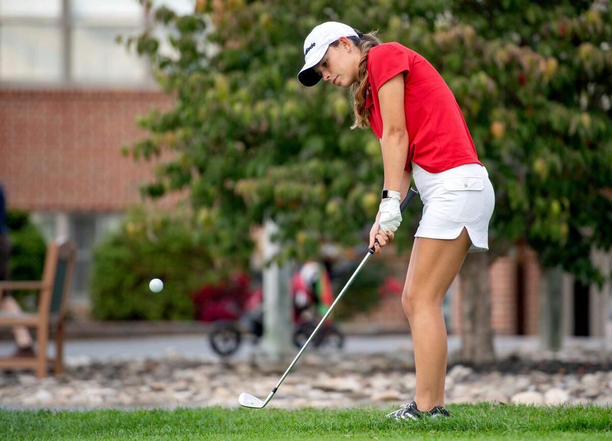 Bellefonte golfer Riley Clute practices at Nittany Country Club on Oct. 13.
