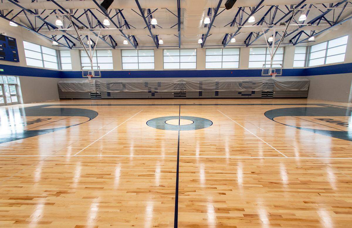 Finishing touches were being put on the new Penns Valley Area High School gymnasium on Friday.