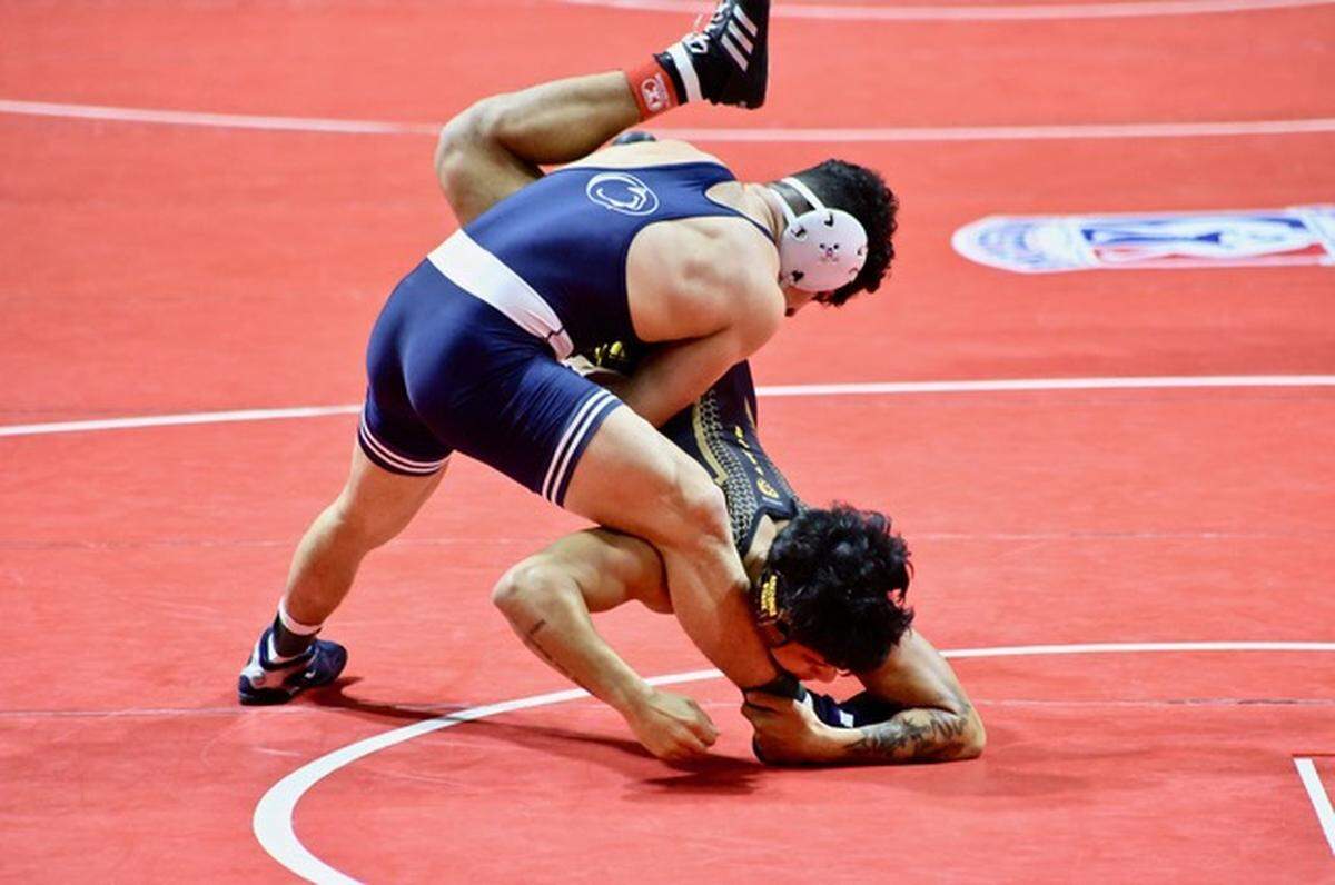 Penn State’s Beau Bartlett beat Arizona State’s Kyle Parco, 3-1, in sudden victory on Tuesday, Dec. 21, 2021, at the Collegiate Duals in Niceville, Florida.