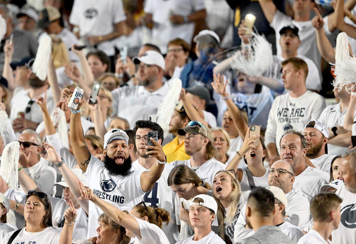 Penn State fans sing during the game against West Virginia on Saturday, Sept. 2, 2023.