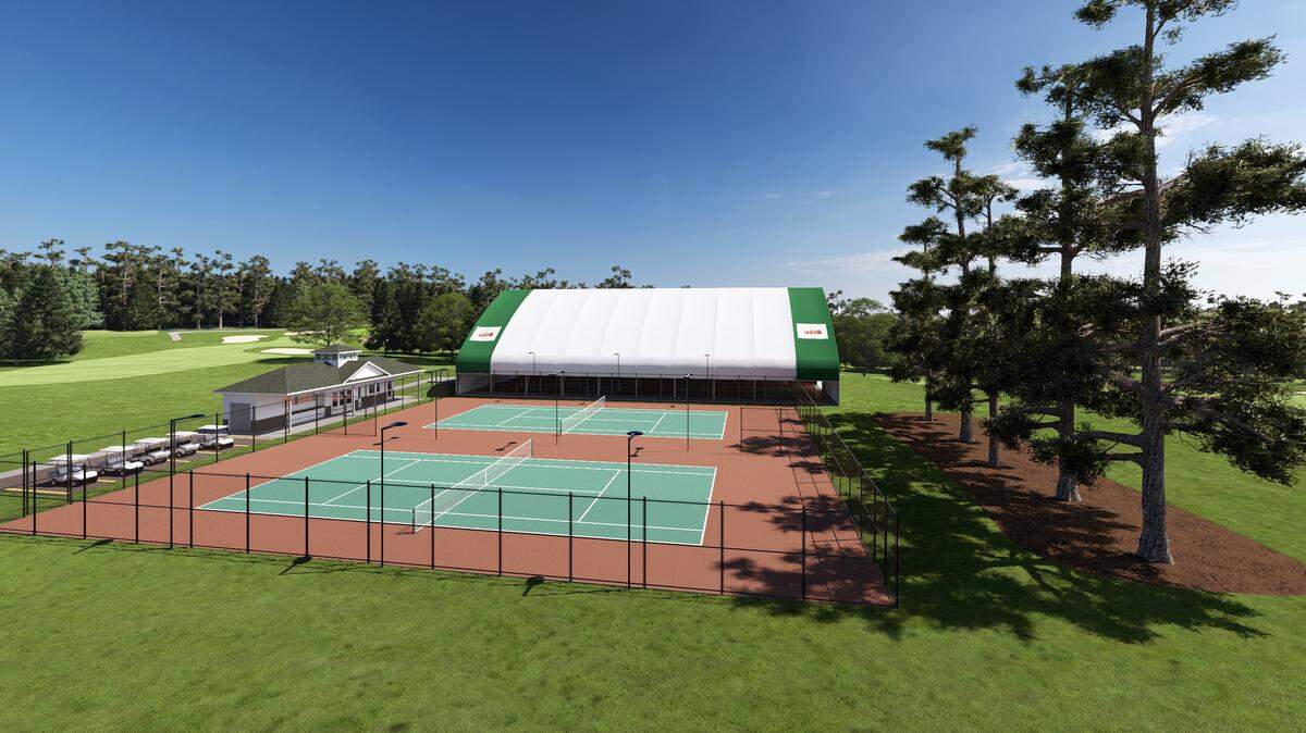 New racket facilities at Centre Hills Country Club are pictured in this rendering.
