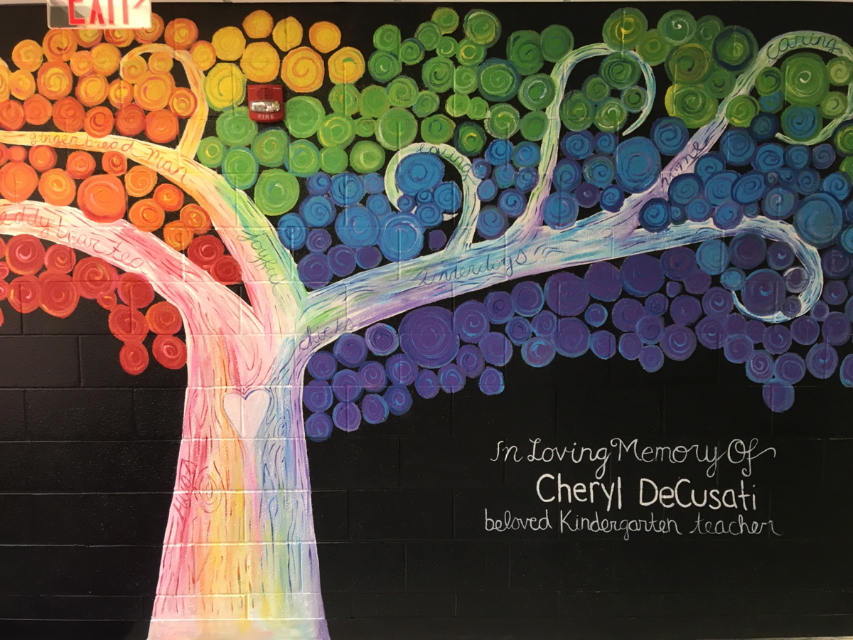 Bellefonte Area School District students helped paint a mural to honor Marion-Walker kindergarten teacher Cheryl DeCusati. Decusati died in January.
