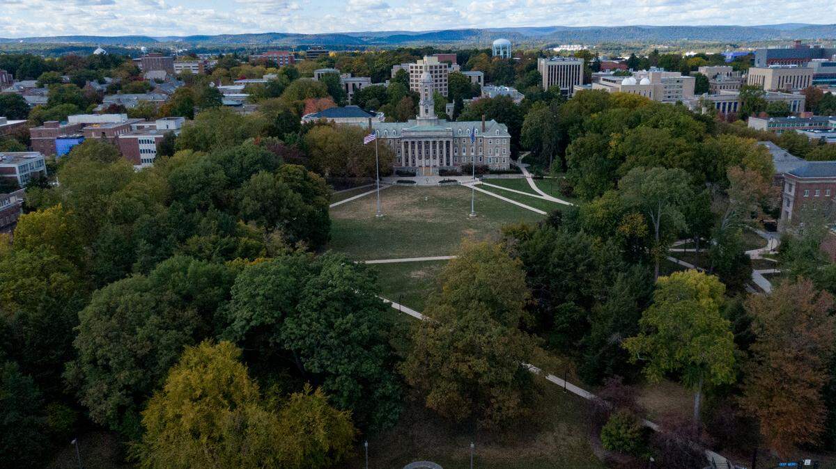 Old Main on the Penn State campus on Thursday, Oct. 8, 2020.
