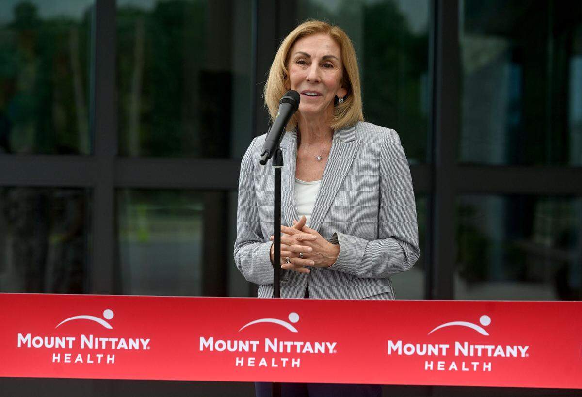 Kathleen Rhine, President and CEO of Mount Nittany Health, speaks during the ribbon cutting for the new Mount Nittany Health Toftrees on Tuesday, Aug. 27, 2024.