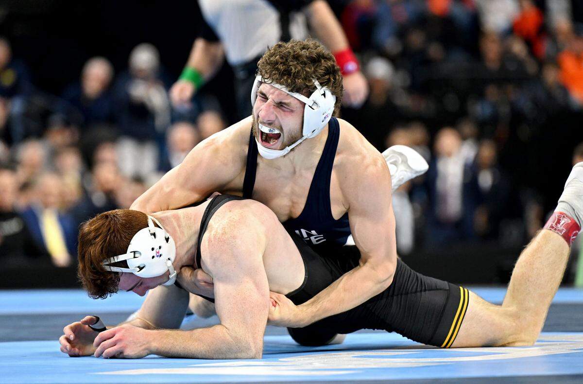 Penn State’s Mitchell Mesenbrink, seen here in a March 2025 photo, earned a U23 World Championships gold medal on Saturday in Novi Sad, Serbia.