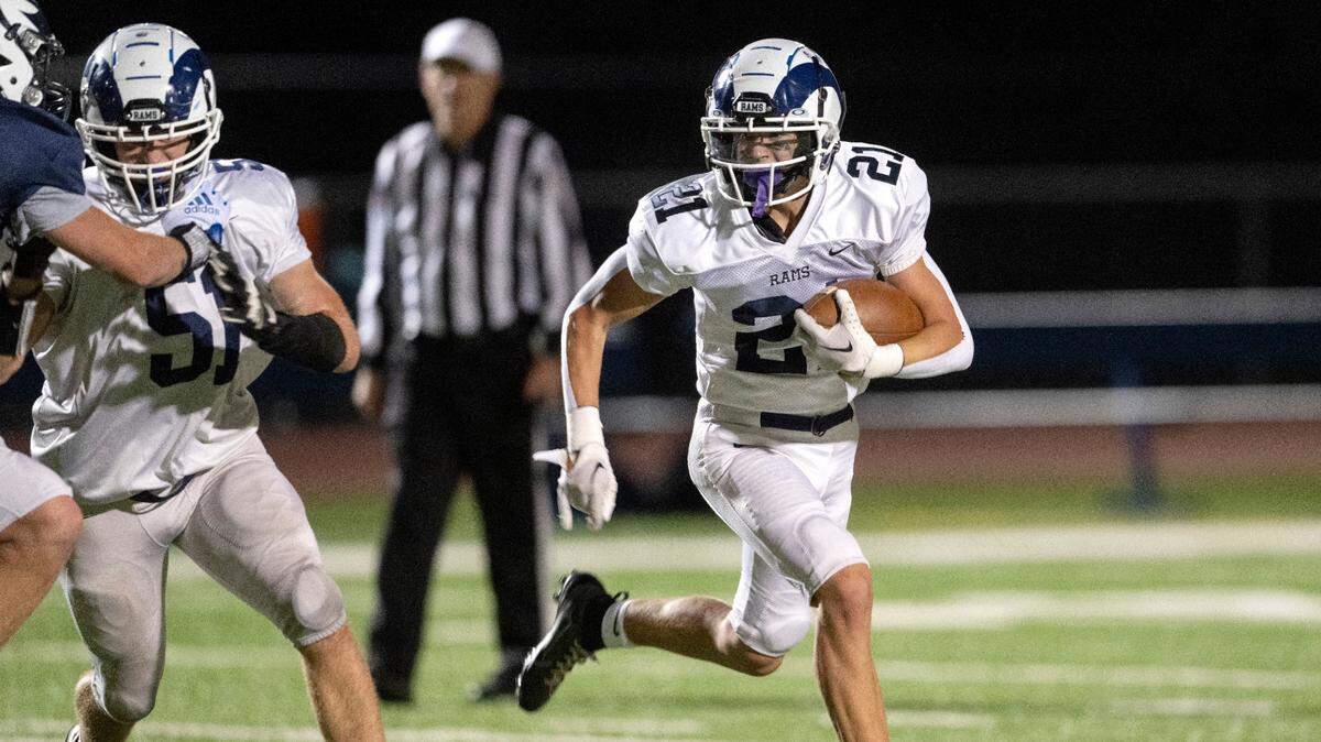 Penns Valley’s Ty Watson cuts down the field with the ball during the game against Philipsburg-Osceola on Friday, Sept. 30, 2022.