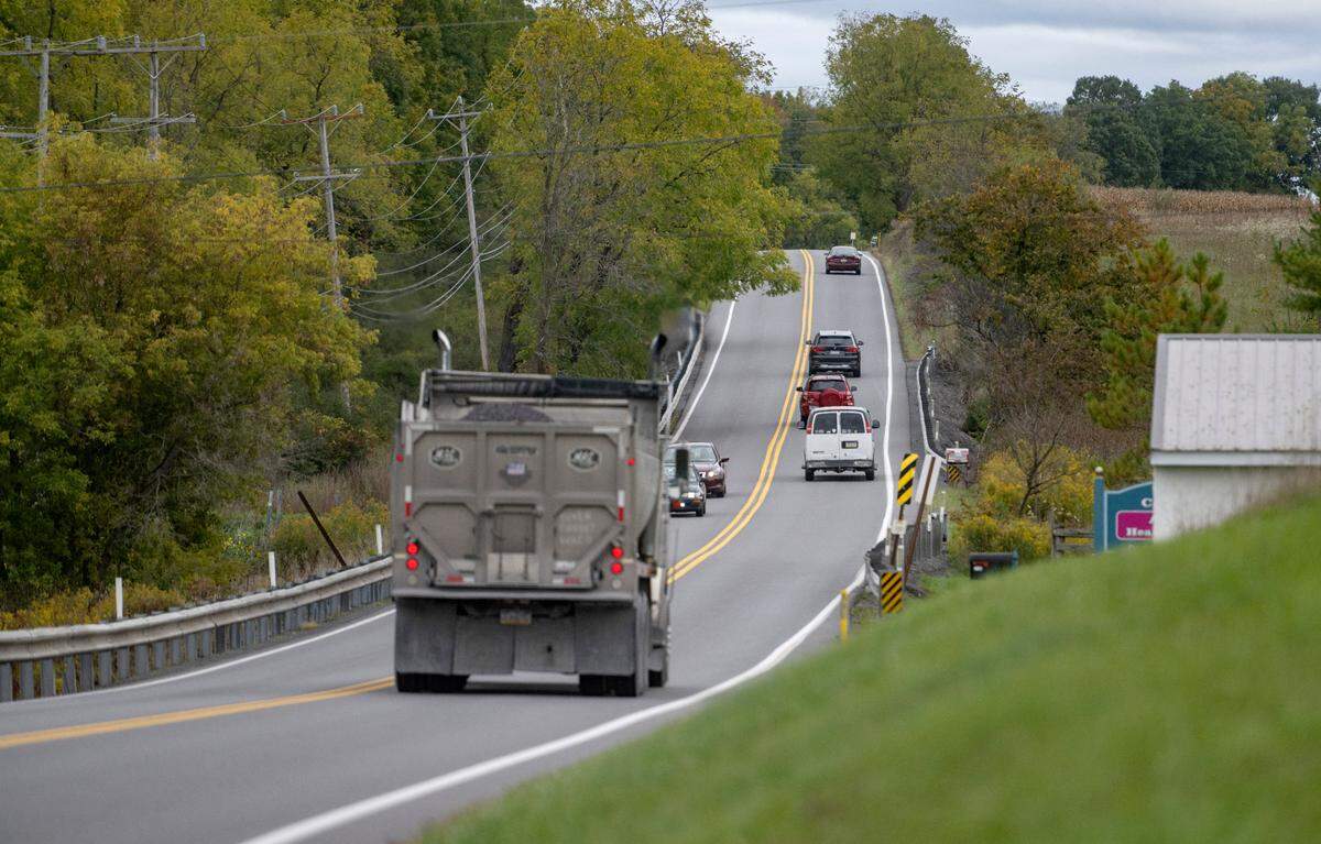 Traffic travels along Route 45 in Potter Township on Wednesday, Oct. 5, 2022. 