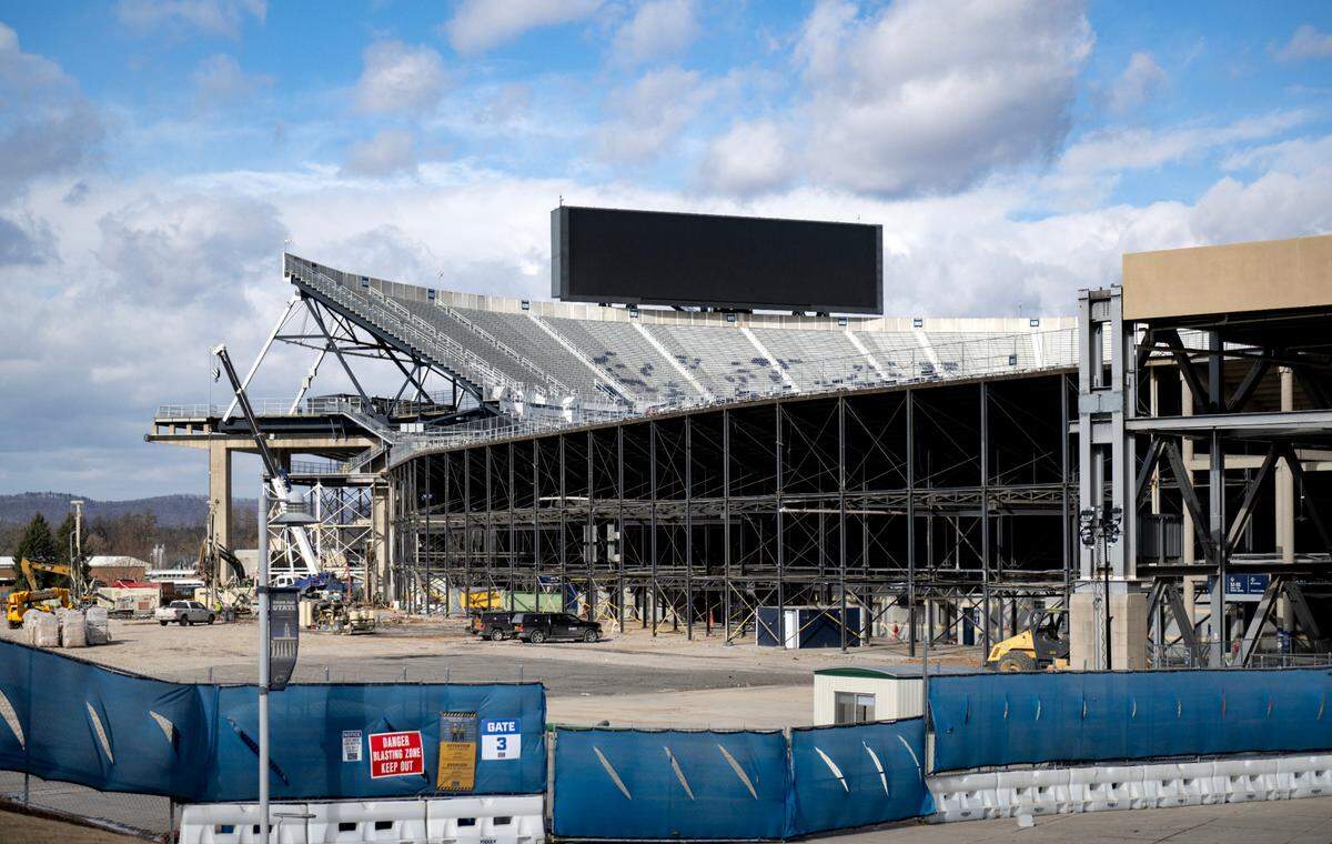Construction at Beaver Stadium on Wednesday, Jan. 29, 2025.