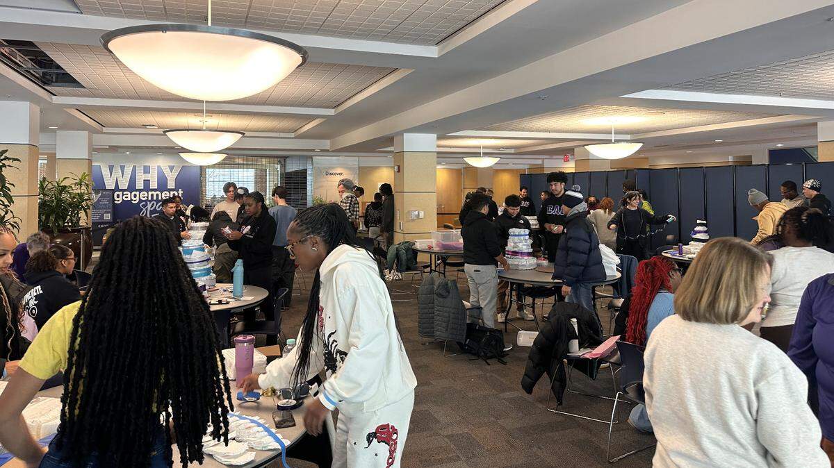 Penn State students volunteered in the HUB-Robeson Center on Monday, Jan. 20, 2025 for the annual Martin Luther King Jr. Day of Service.