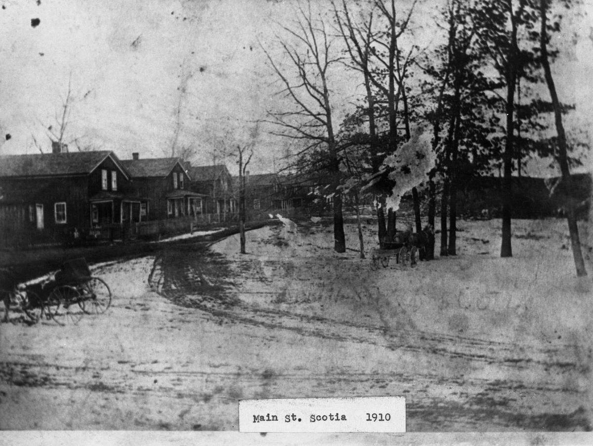 Scotia’s Main Street is shown in 1910.