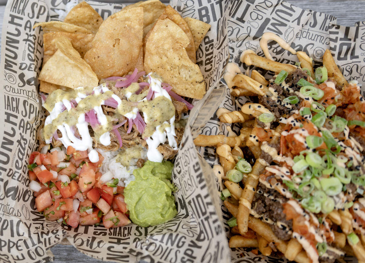 The carnitas pork bowl and beef bulgogi fries from Dubbs Grub on Thursday, June 18, 2026.