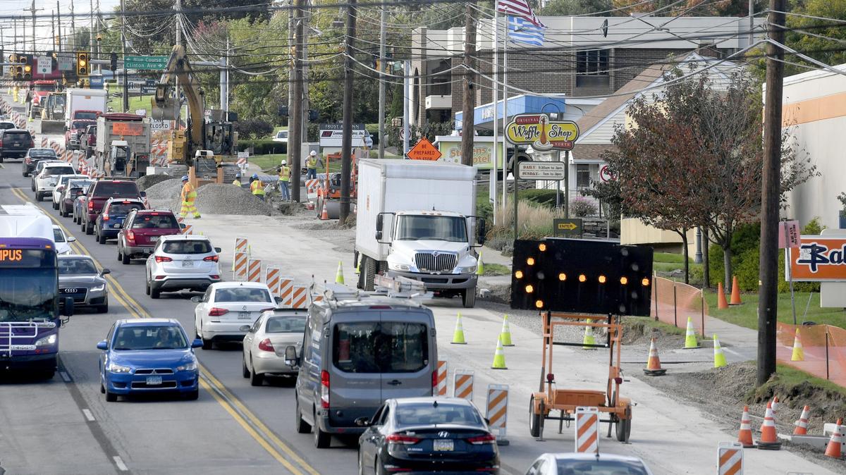 Construction continues on North Atherton Street.