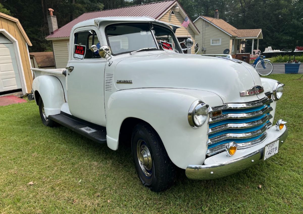 A 1951 Chevrolet 3100 Pickup for sale in Karthaus during the 100 Mile Yard Sale on Friday, July 17, 2026.
