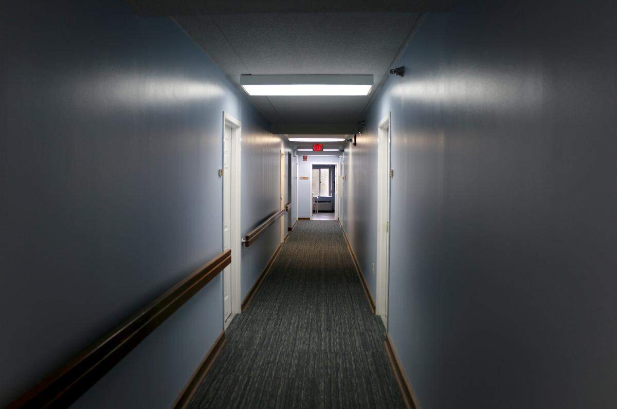 A hallway is pictured in Addison Court.