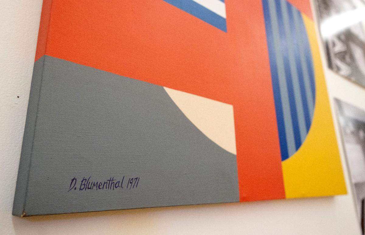 Paintings by Deanna Blumenthal are on display at The Art Alliance of Central Pennsylvania as they celebrating their 55th anniversary with an exhibit featuring a founder, Blumenthal, and current abstract artists.