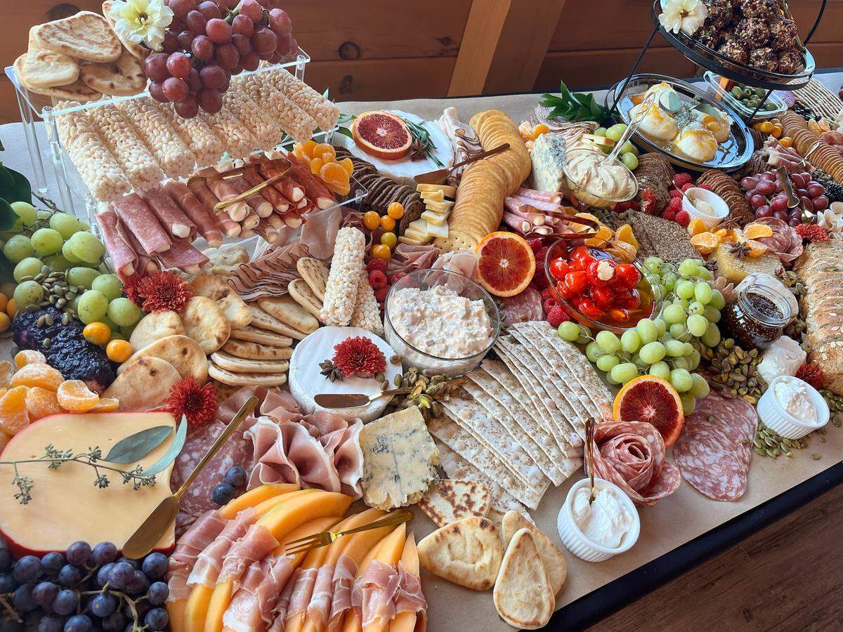 A charcuterie board from Grazing Happy valley.  