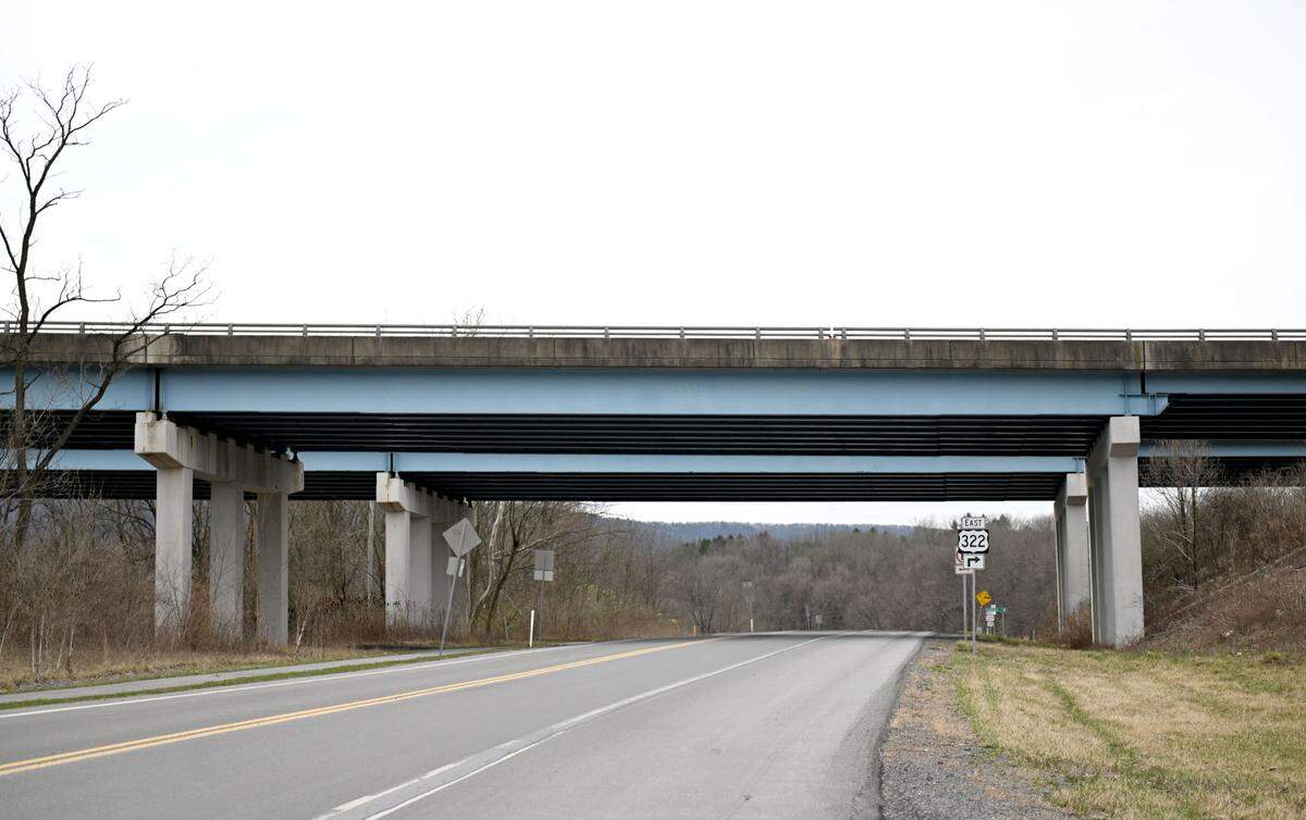 The bridges for U.S. Route 322 that go over Warner Boulevard on Wednesday, April 2, 2025. PennDOT will start work on bridges.