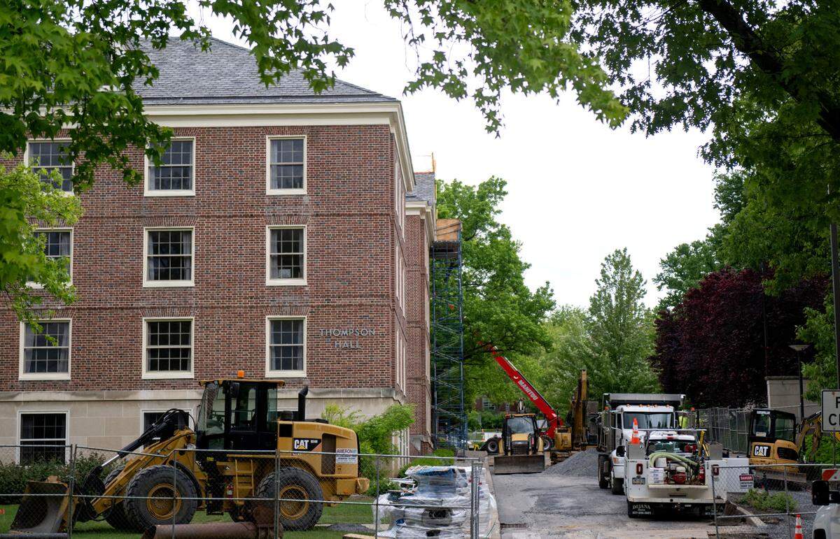 Thompson Hall, part of the west residence halls on the Penn State campus, is pictured on Tuesday, May 27, 2025.