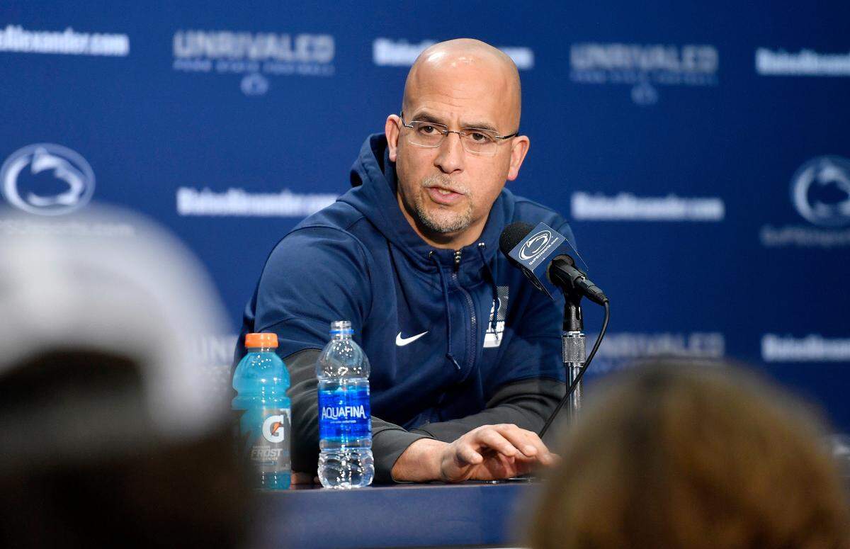 Penn State football coach James Franklin talks about the start of spring practice on Monday, March 21, 2022.