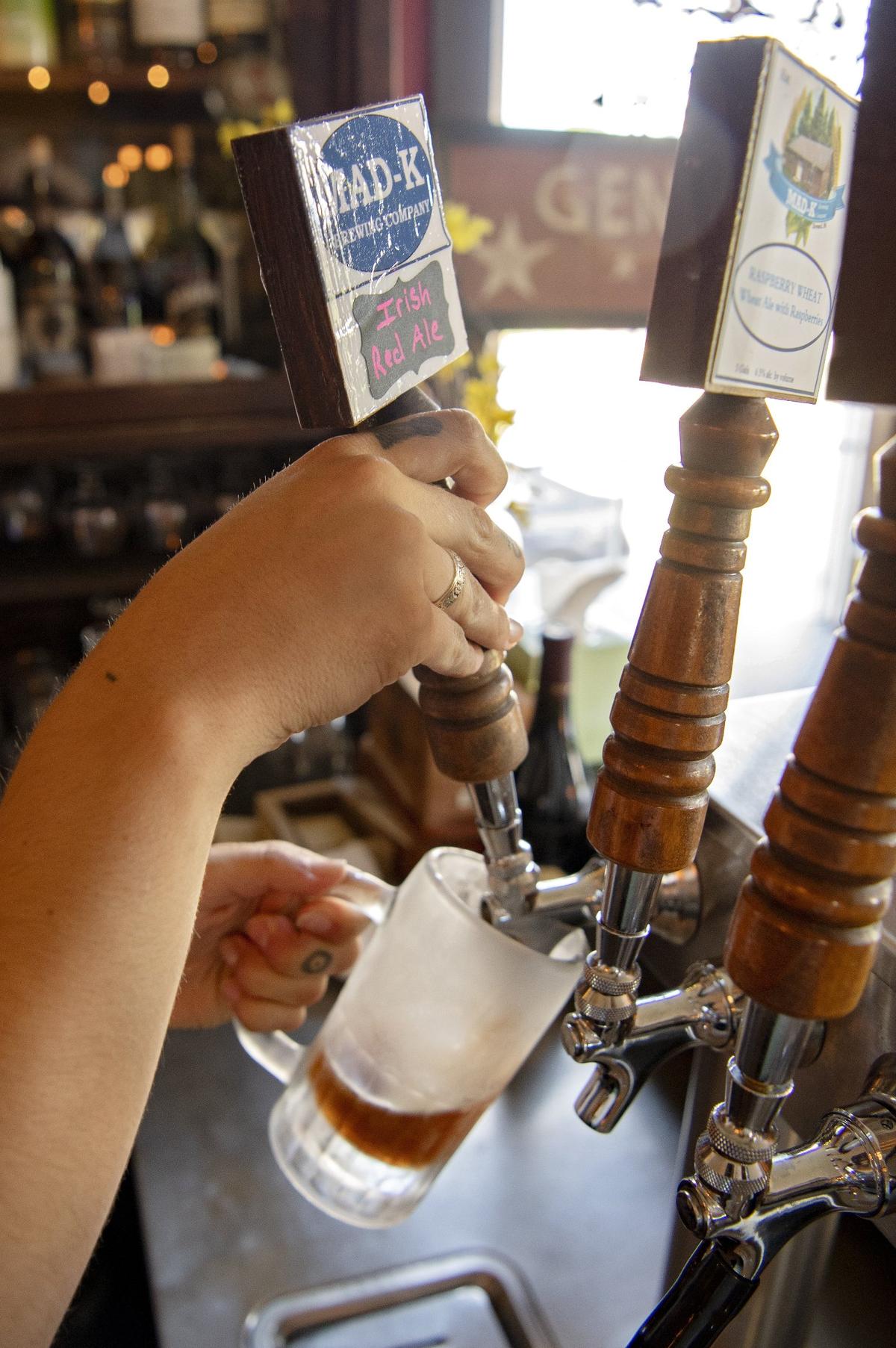 MAD-K Brewing Company Irish Red Ale is poured at Hublersburg Inn on Thursday.