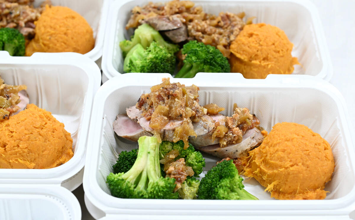 Grilled pork tenderloin with apple bacon jam, mashed sweet potatoes and broccoli from Belle City Bites on Monday, June 9, 2025.