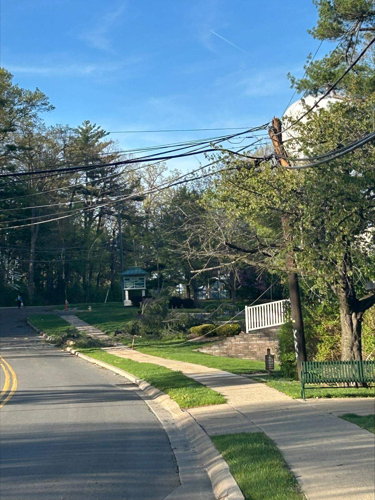 West Aaron Drive remained closed due to storm damage on Wednesday, April 30, 2025.